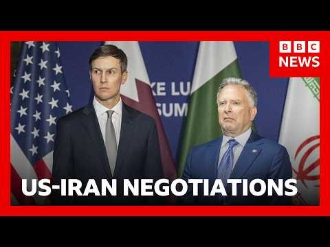 BBC News report thumbnail showing US-Iran negotiations coverage
