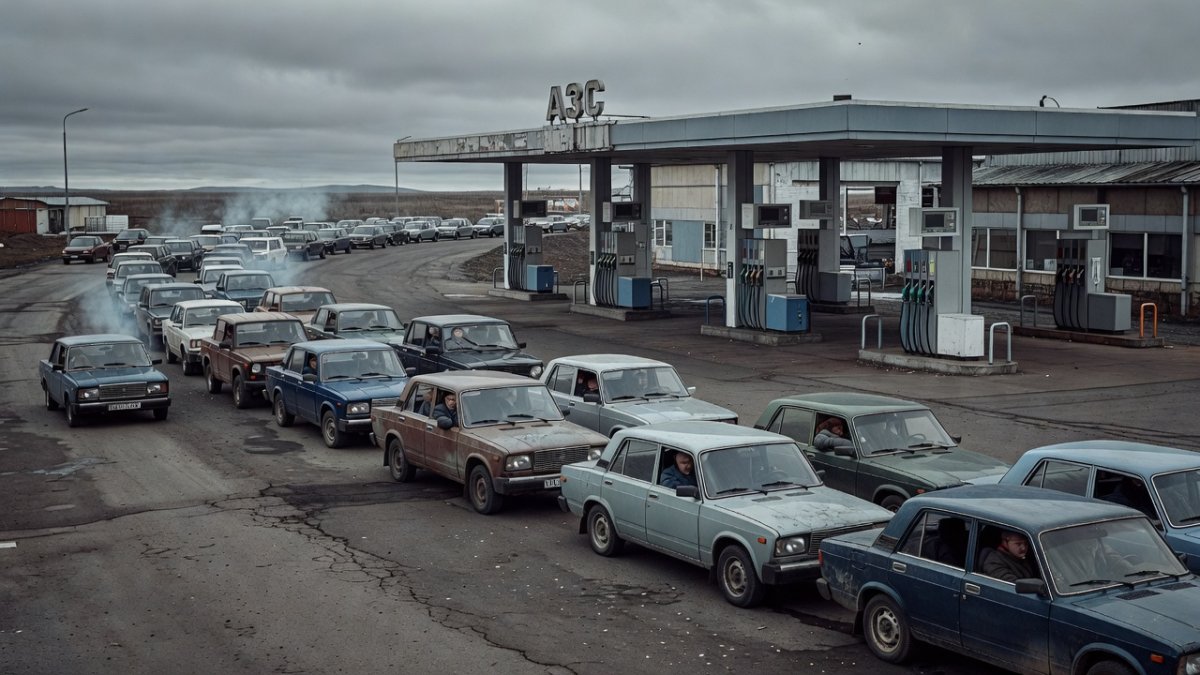 Russian fuel crisis gas station queues