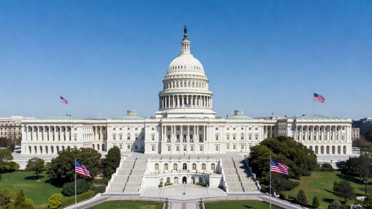 US Capitol building with American flags representing the midterm elections