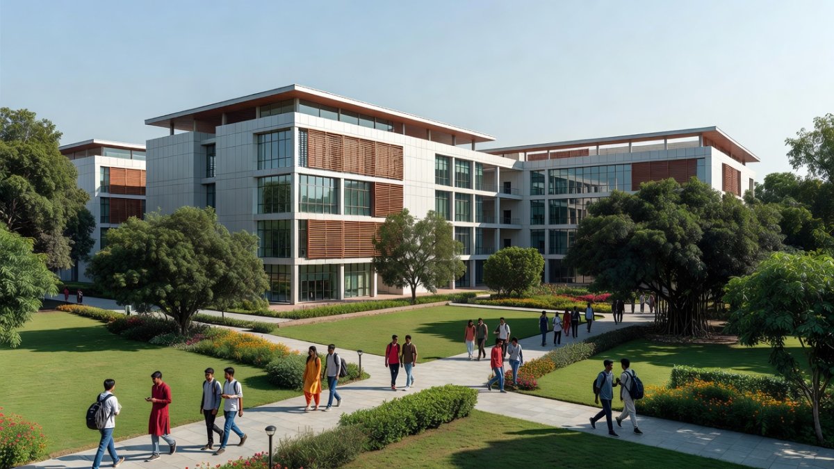 Modern Indian university campus