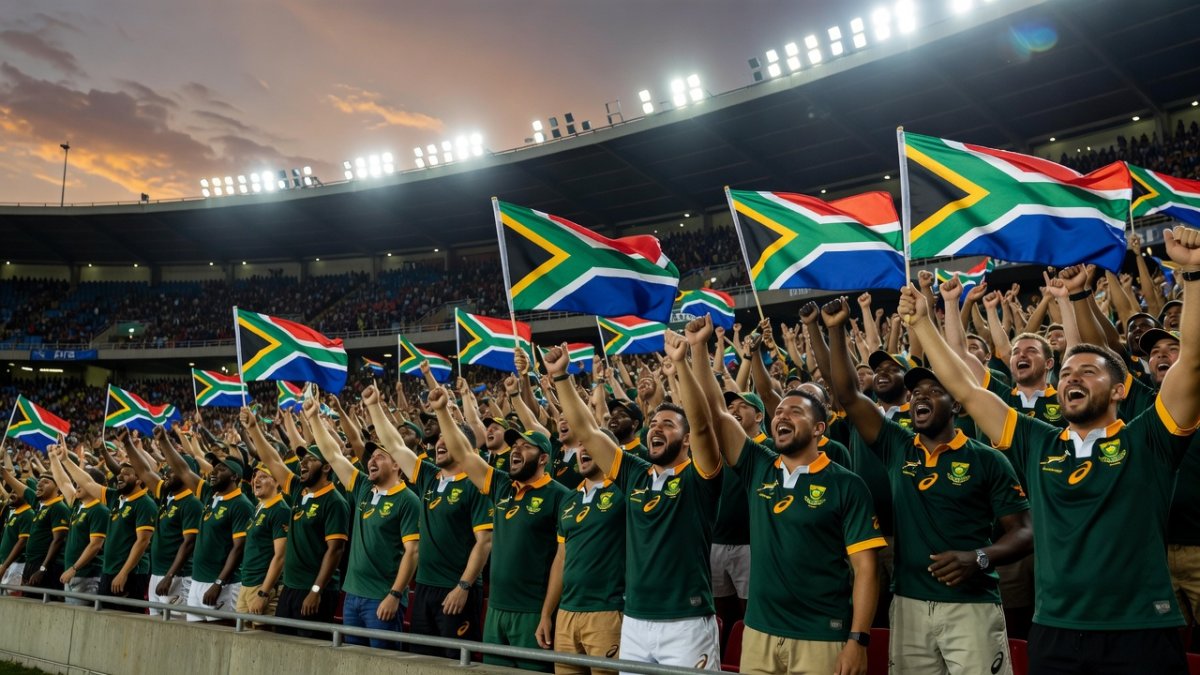 Springboks celebrate at Kings Park