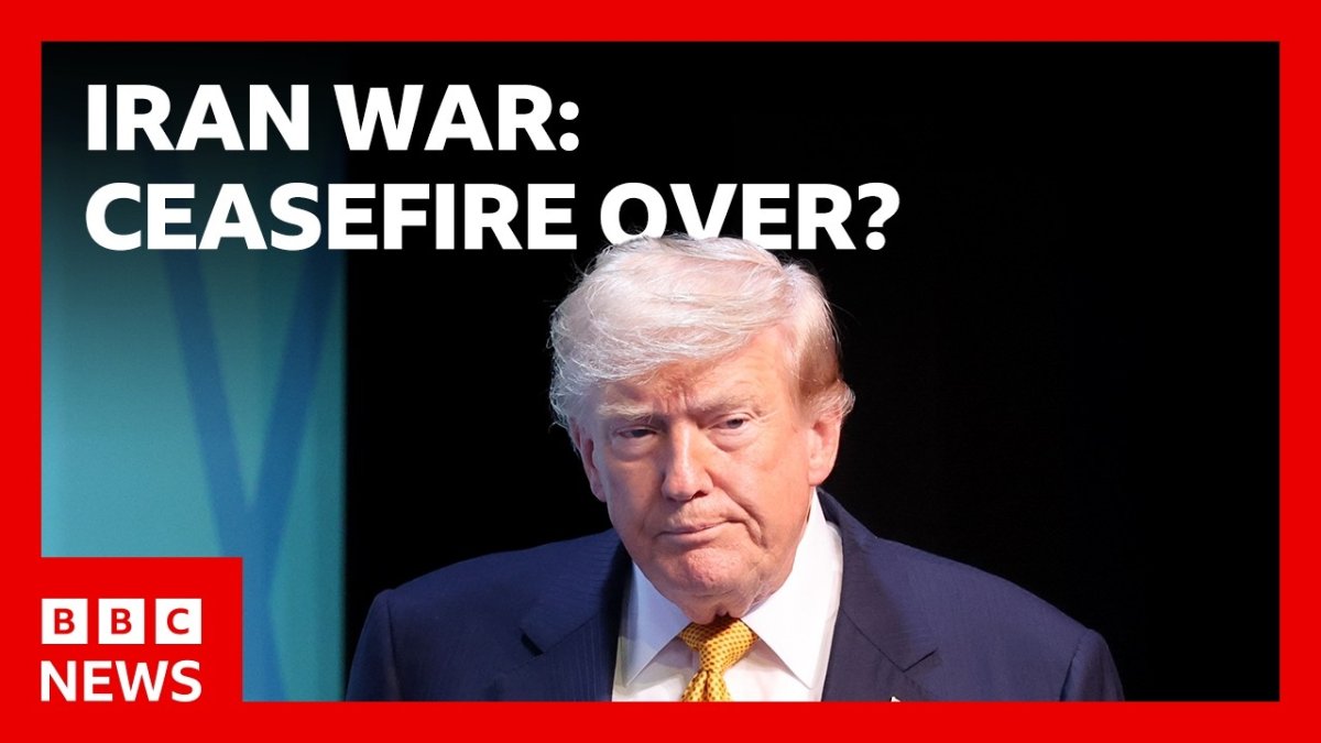 BBC News thumbnail: Trump threatens Iran