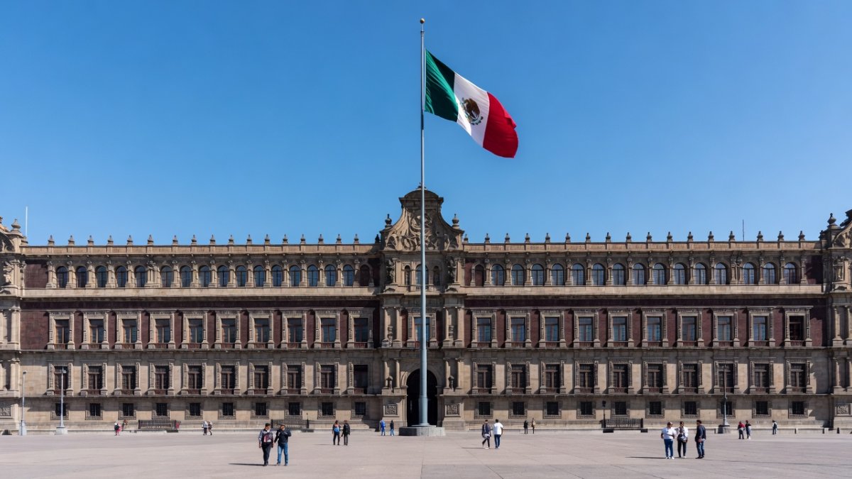 Palacio Nacional in Mexico City where President Claudia Sheinbaum announced legal action over ICE deaths