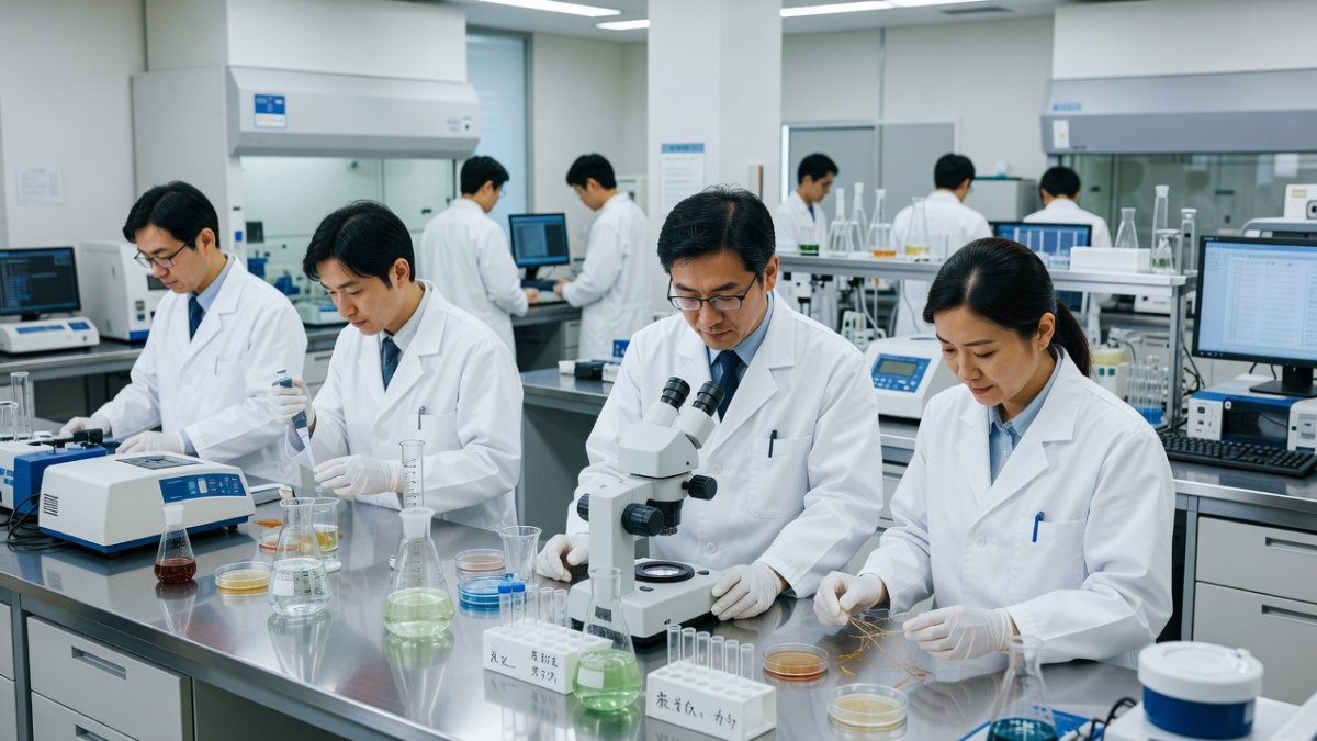 Laboratory analysis of bio-based polymer materials in Japanese research facility