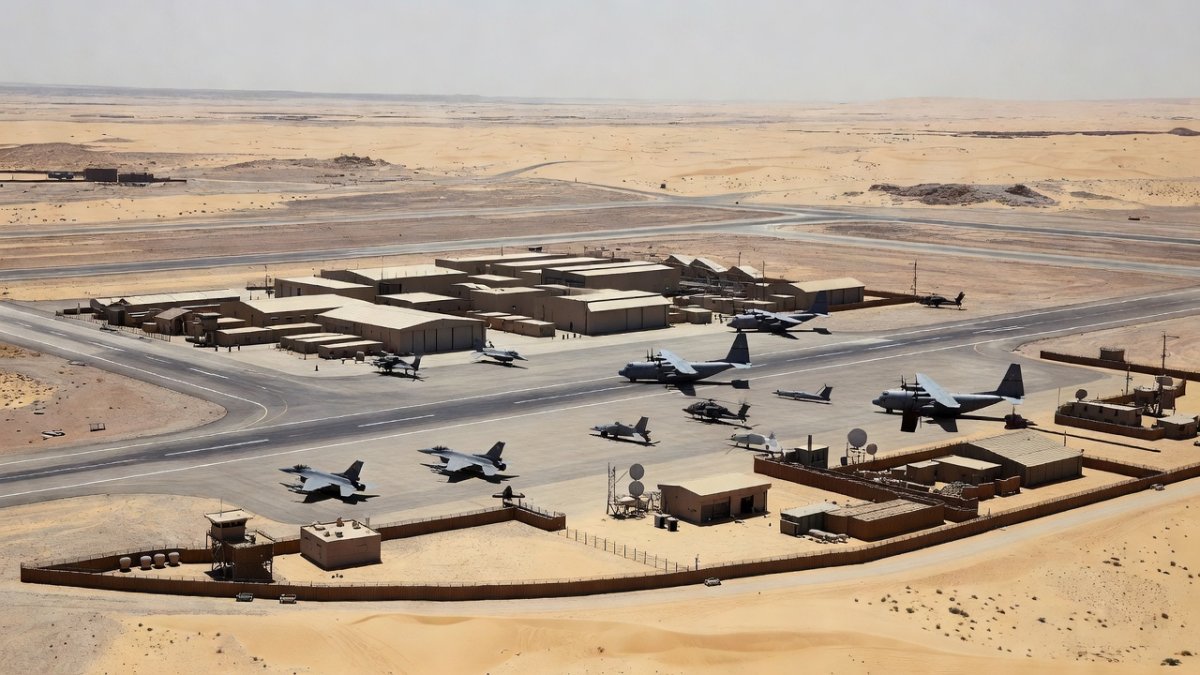US military personnel at a Gulf base