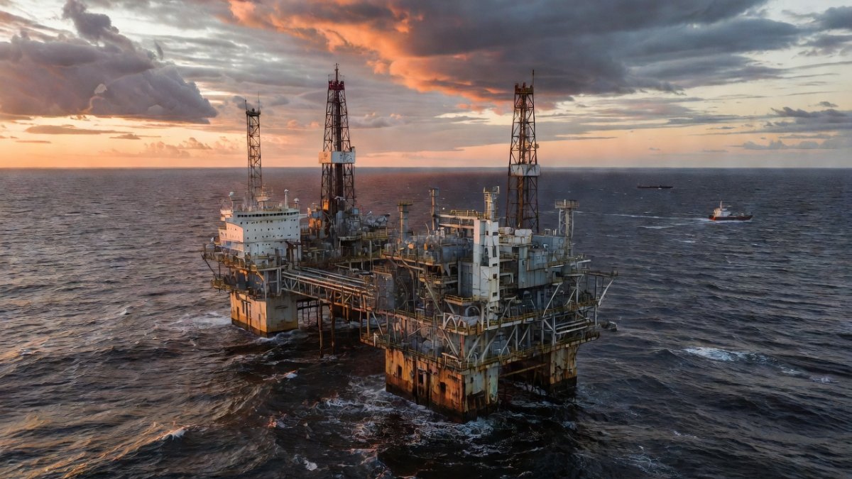 Oil platform in the North Sea