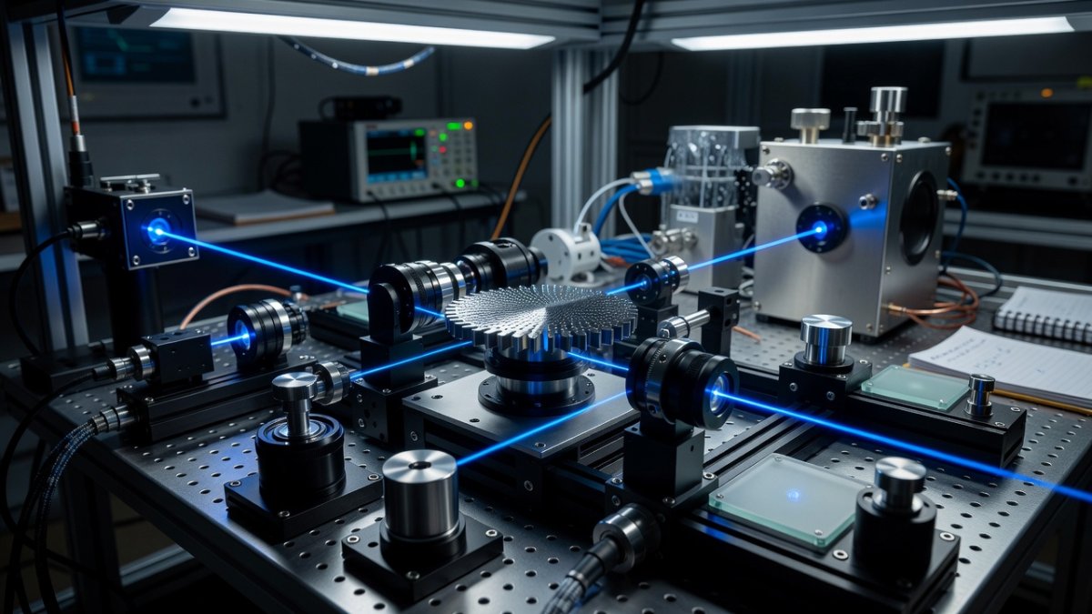 Laser optics setup at the Ultrashort Pulse High Intensity Laser Laboratory