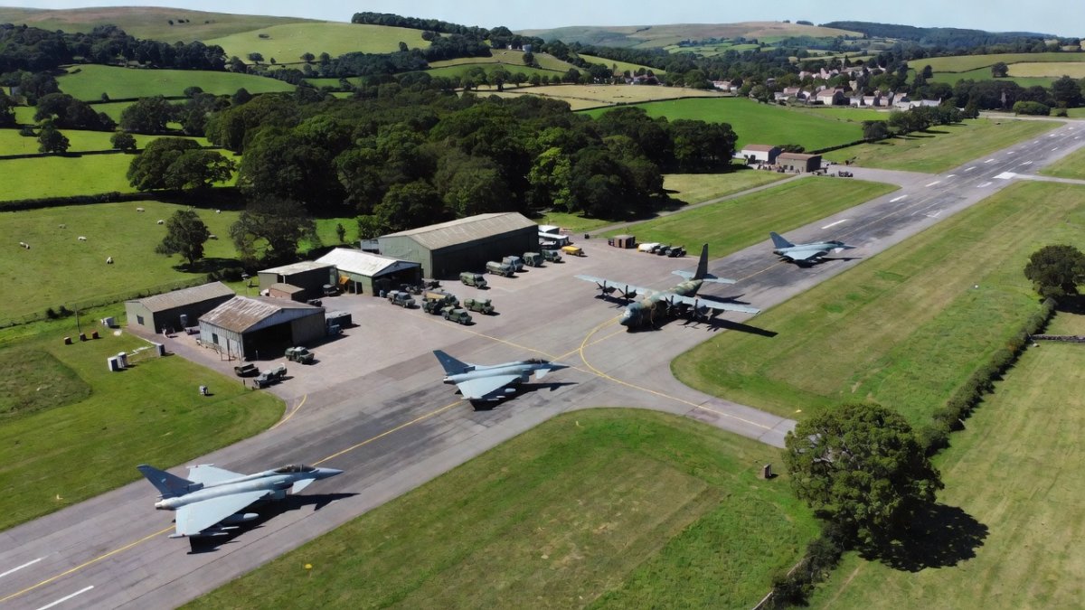 Aerial view of a Royal Air Force base