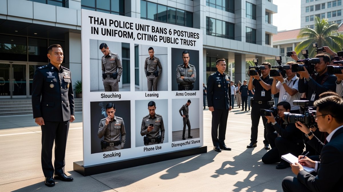 Thai police unit bans 6 postures in uniform, citing public trust