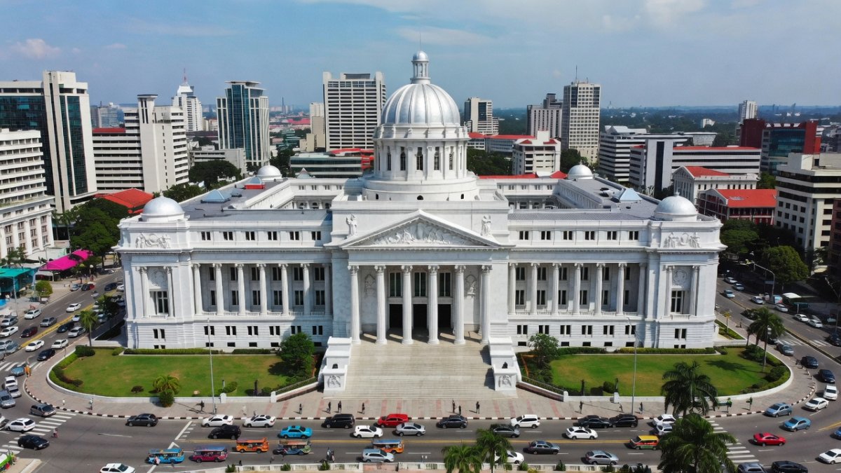 Philippine Senate building in Manila where the impeachment trial is being held