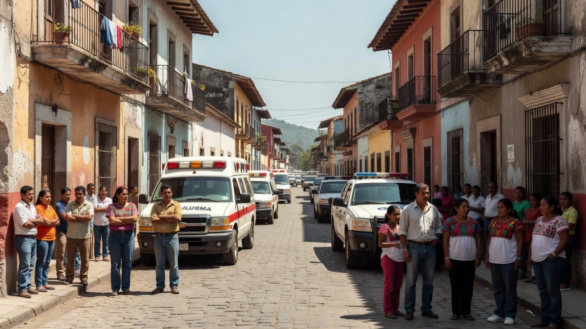 Residents gather in the streets of Tapachula, Chiapas, following the 7.3 magnitude earthquake on Friday morning