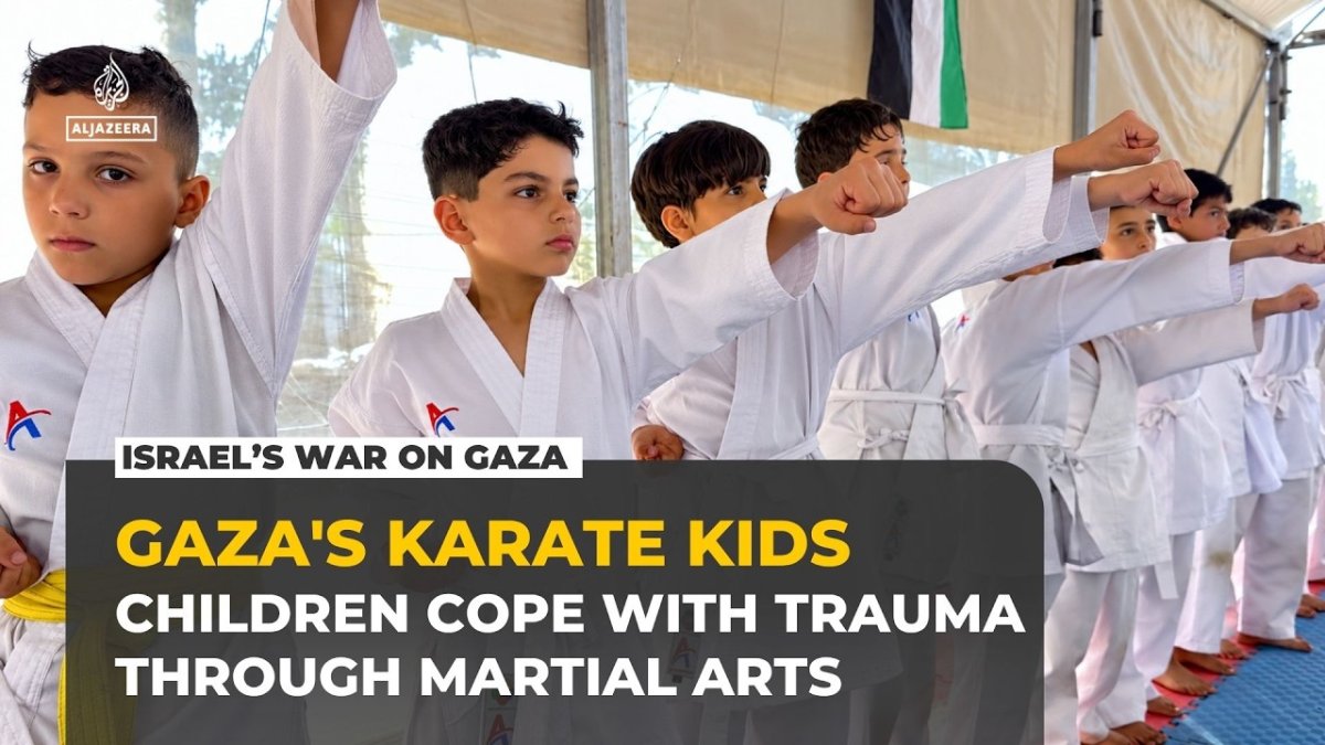 Children in Gaza find discipline and calm through karate training