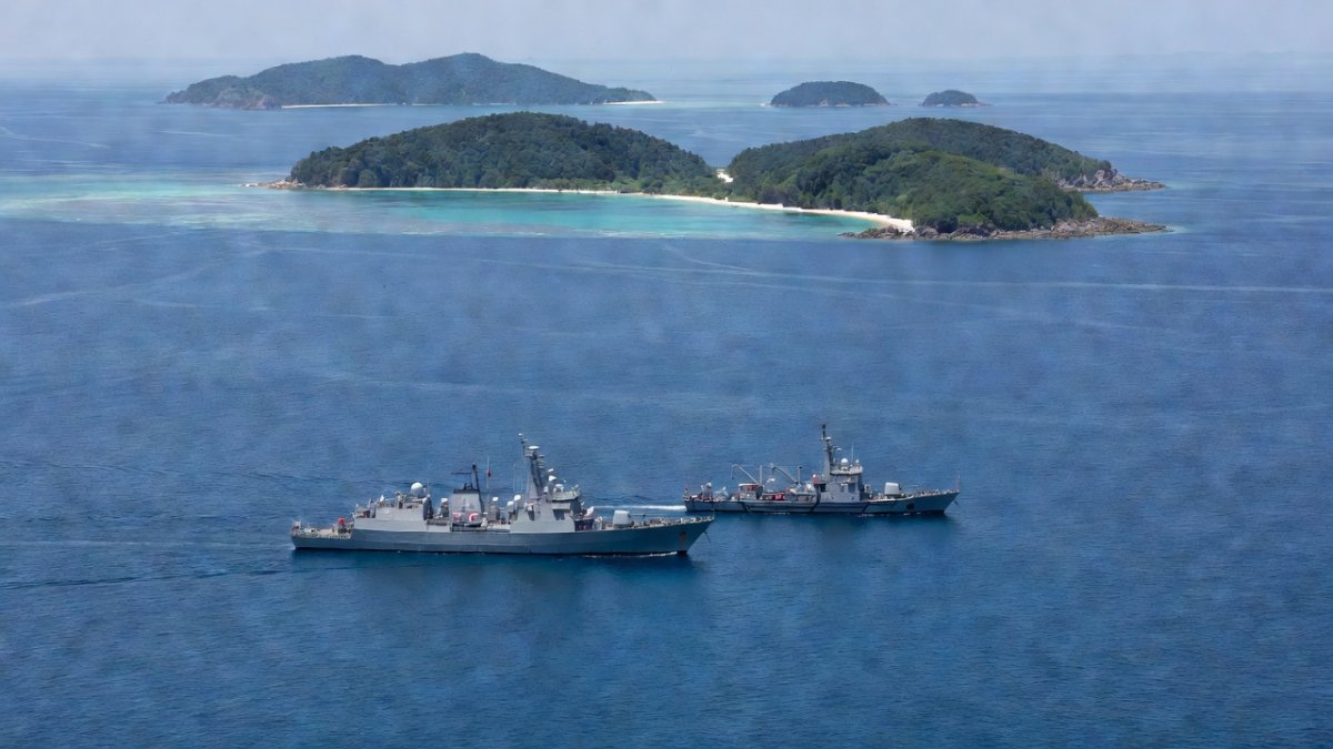 Philippine naval vessels patrolling the West Philippine Sea amid ongoing maritime tensions