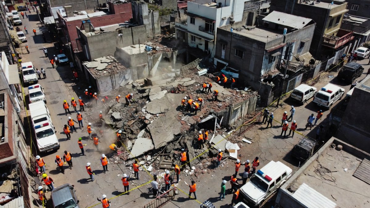 Stagnant water in Rohini Sector 16 after building collapse and heavy rain