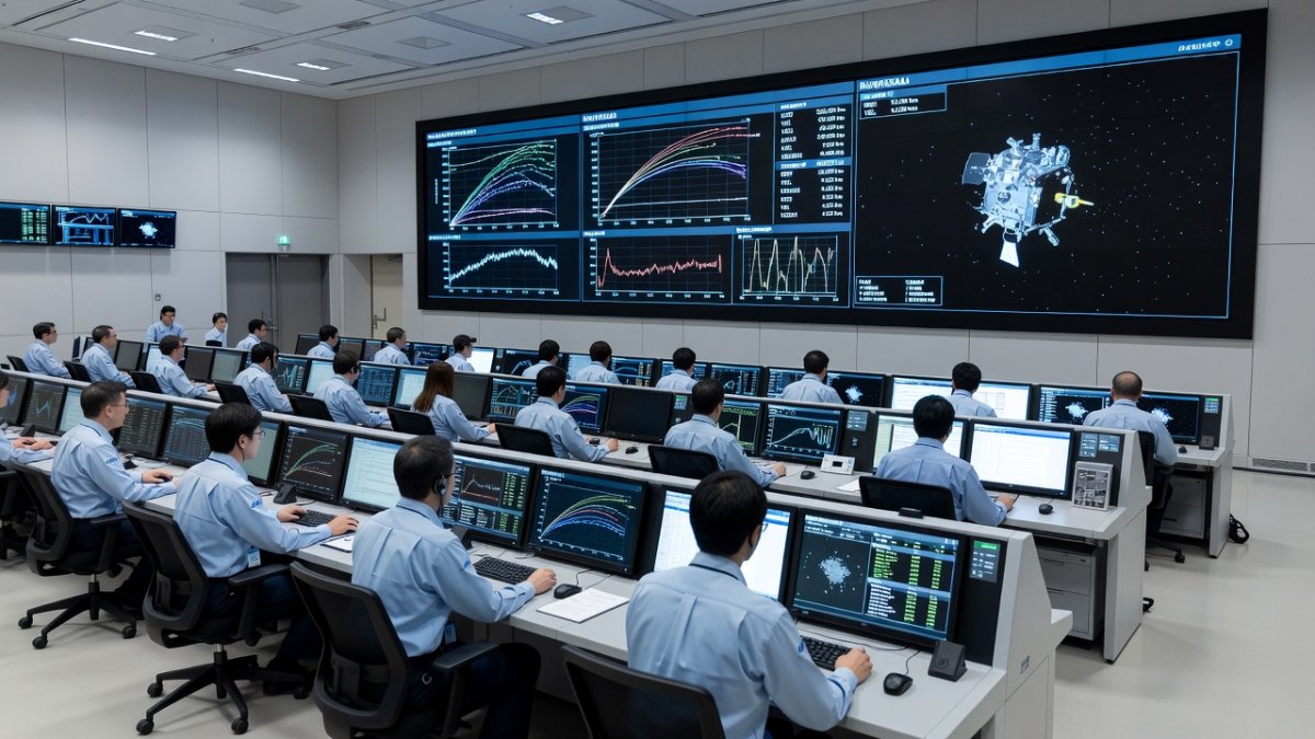 JAXA mission control room during Hayabusa2 Torifune flyby operations