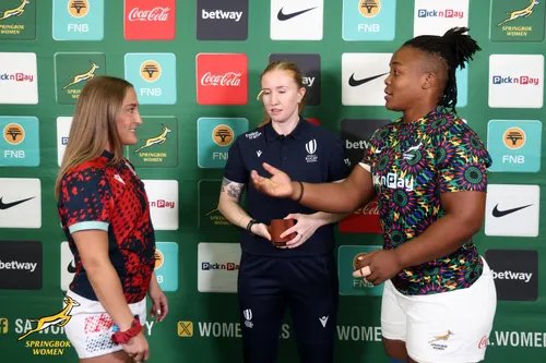 Springbok Women celebrating their 34-21 victory over the USA at Ellis Park