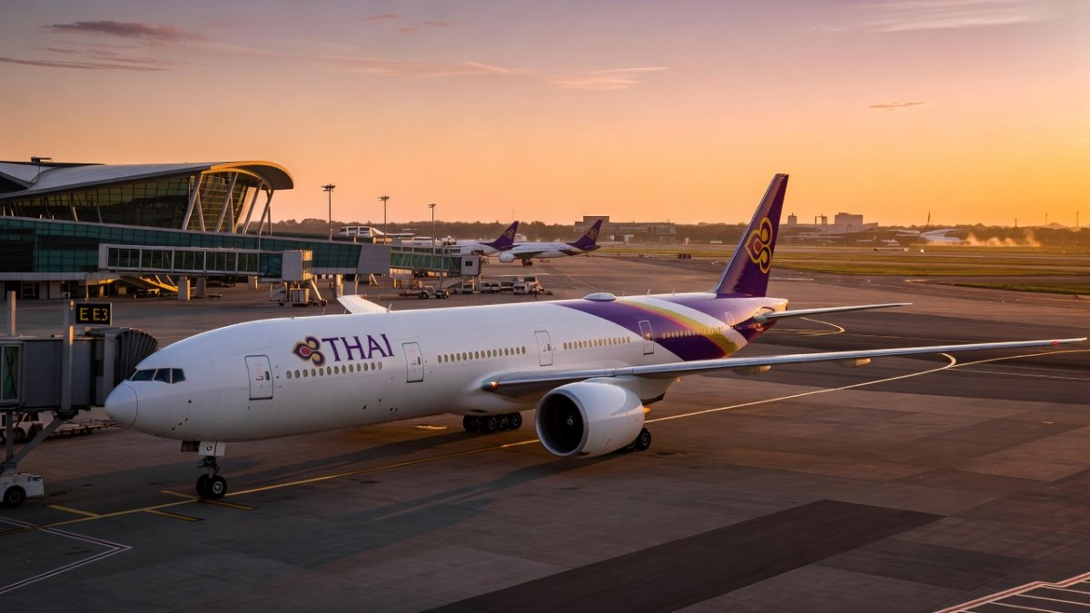 Thai Airways Boeing 777 at Suvarnabhumi Airport Bangkok
