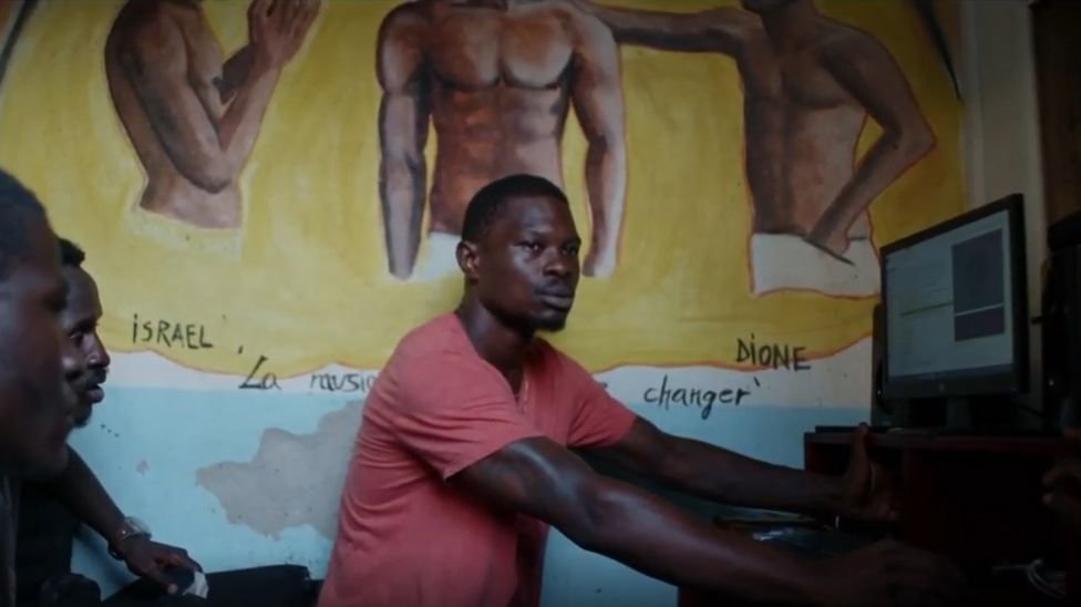 Inmate Stone records music at Jail Time Records studio inside New Bell prison