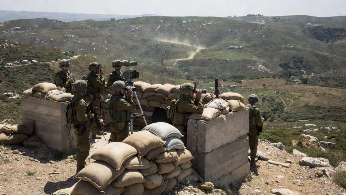 Israeli troops maintaining positions near the Lebanon border during framework implementation