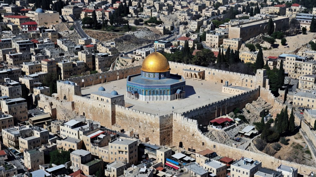The Dome of the Rock at the Al-Aqsa Mosque compound in Jerusalem