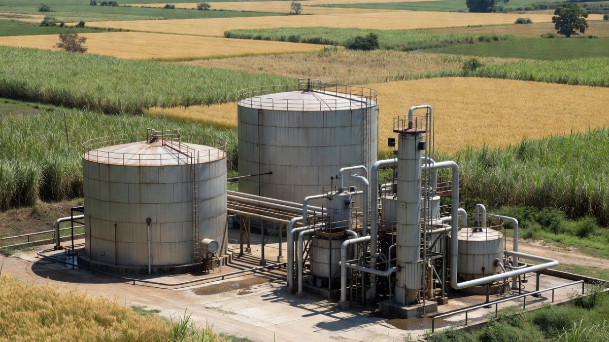 Ethanol production facility and sugarcane feedstock in India