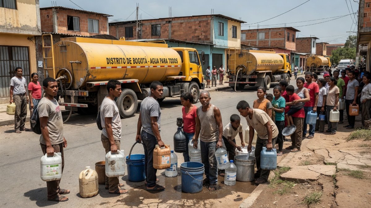 Water distribution in Bogota neighborhood