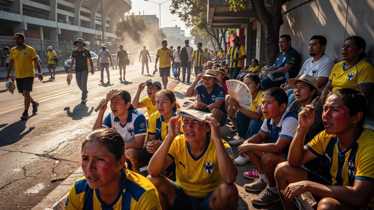 Fans enduring extreme heat at Monterrey stadium