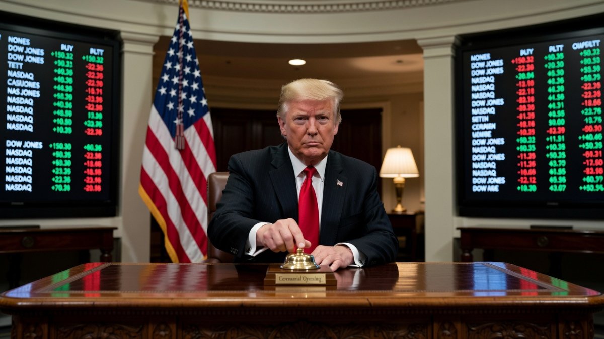 Trump Rings NYSE and Nasdaq Bells from Oval Office to Launch Trump Accounts -- and Defends FIFA Call That Overturned Balogun Red Card