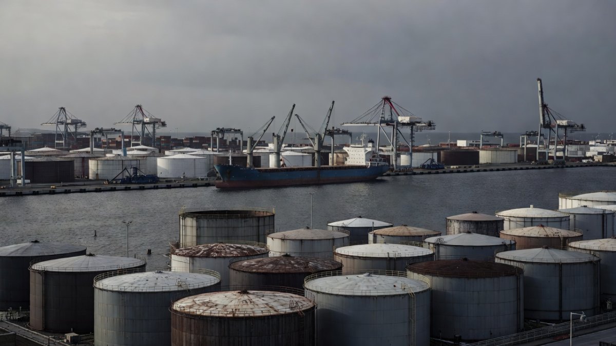European LNG terminal and storage tanks