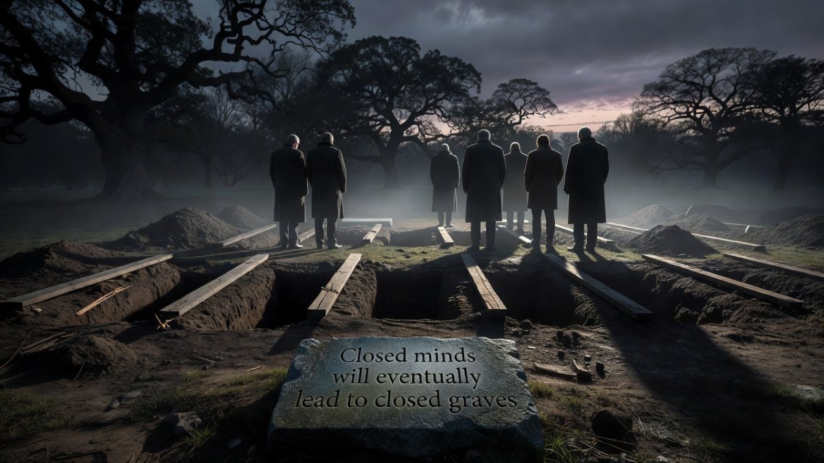 Closed minds will eventually lead to closed graves
