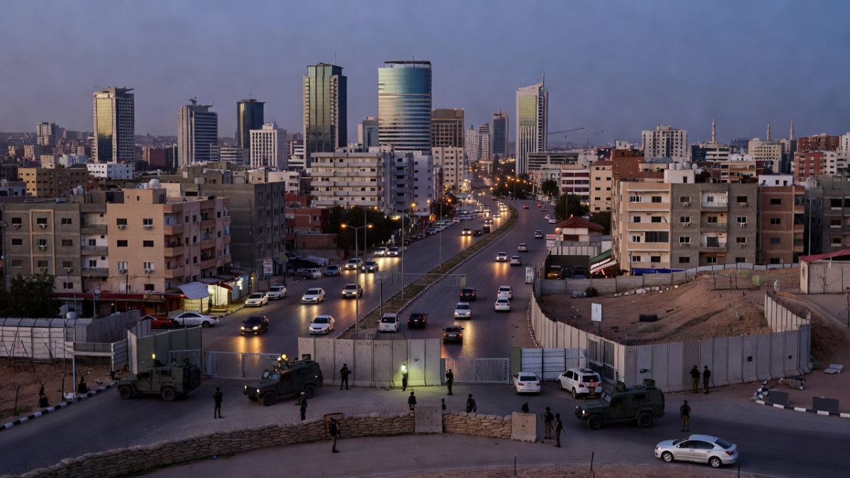 Middle Eastern city with security presence reflecting regional tensions amid Iran proxy conflict