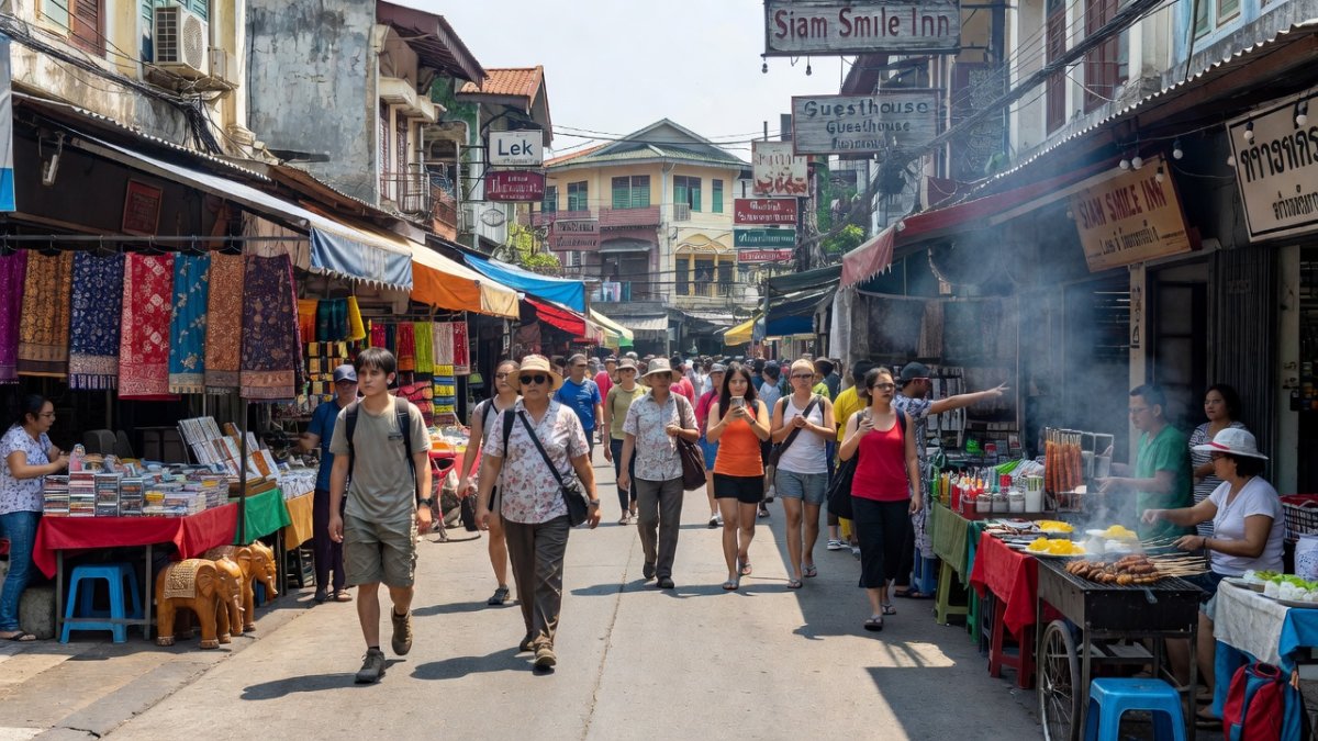 Tourists walking along Khao San Road in Bangkok, a popular destination affected by the new 30-day visa-free limit