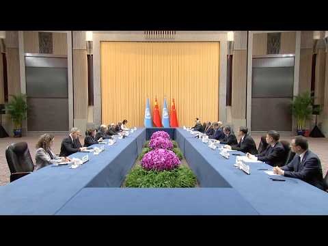 Chinese President Xi Jinping meets UN Secretary-General Antonio Guterres at WAIC 2026 in Shanghai