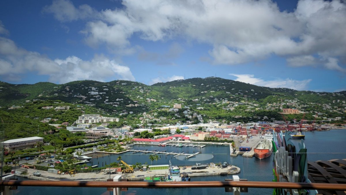 Aerial view of Charlotte Amalie Harbour on St. Thomas, US Virgin Islands