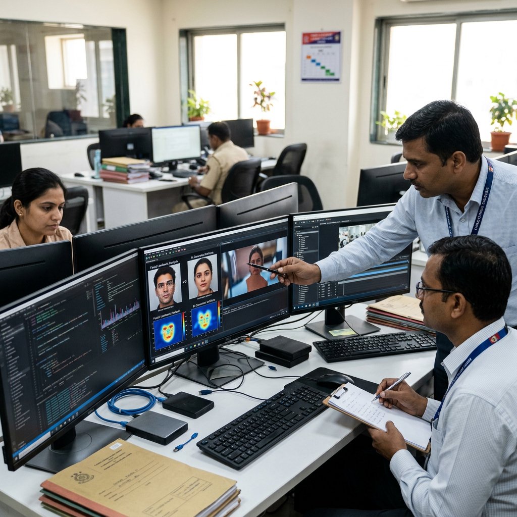 Digital forensic analysis of AI-generated video on a computer screen