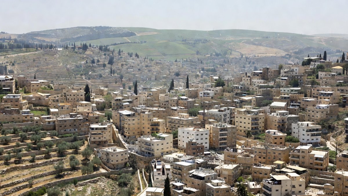 Aerial view of Ramallah in the occupied West Bank