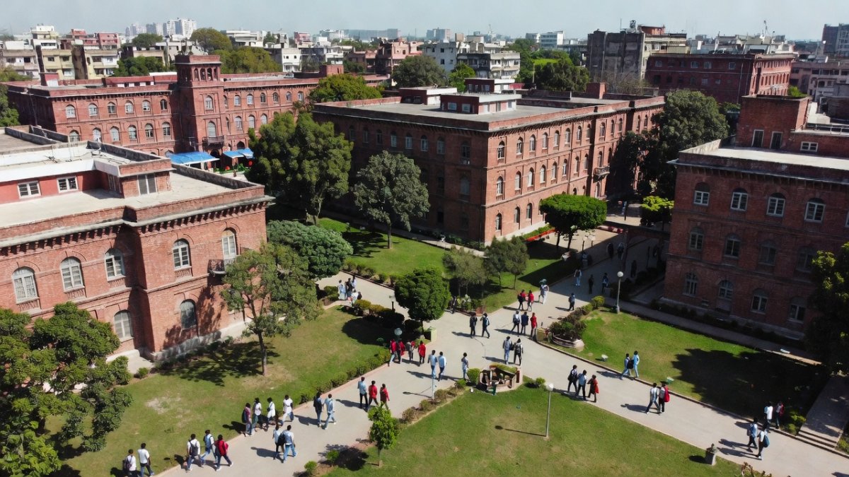 Students at Delhi University campus