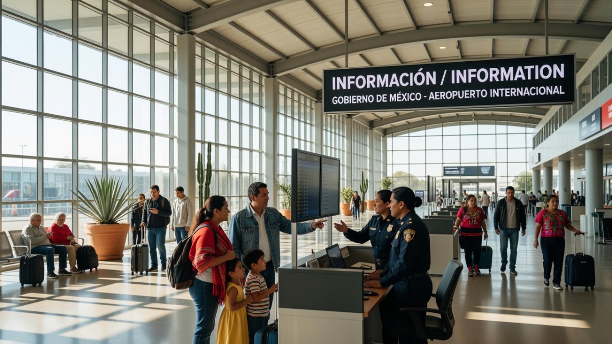 Staff at Mexico City airport shelter assist repatriated individuals with Paisano cards