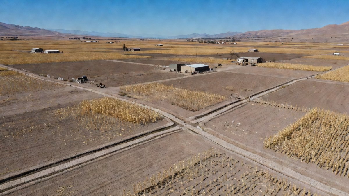 Chile Elqui valley parched farmland drought