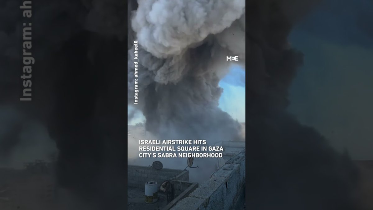 Israeli Airstrike Hits Residential Square in Gaza City Sabra Neighbourhood
