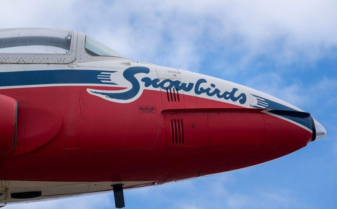 Community members gather for the Snowbirds final hometown show at 15 Wing Moose Jaw