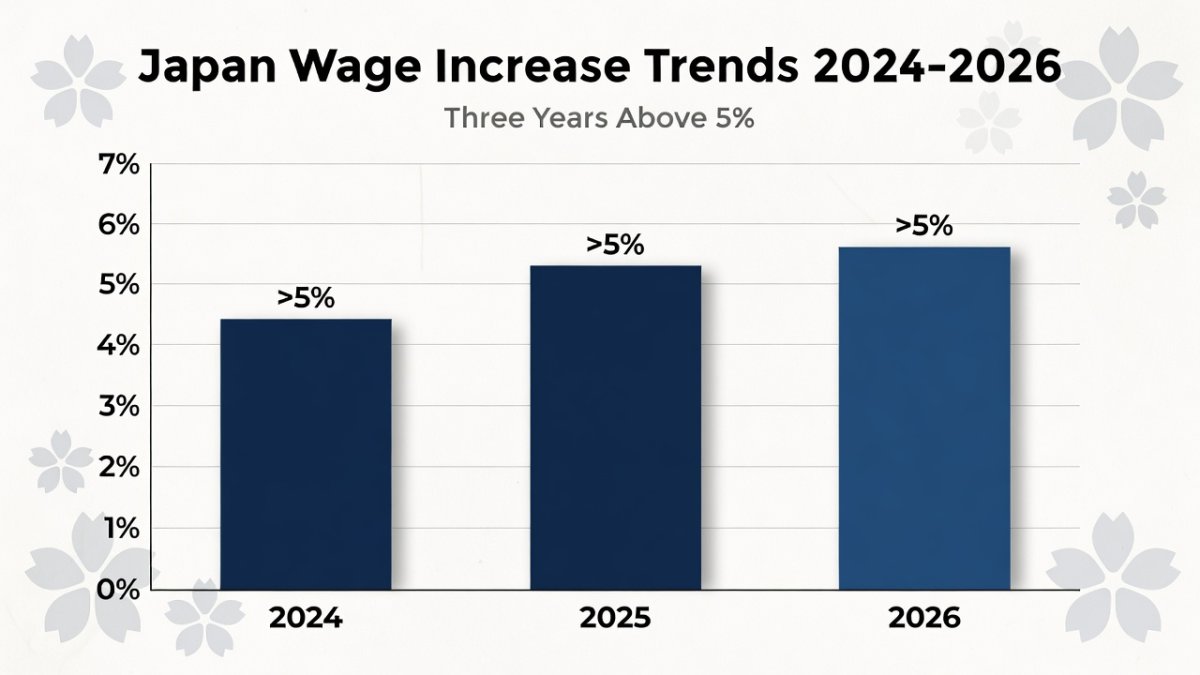 Chart showing Japan annual wage increase trends 2024-2026