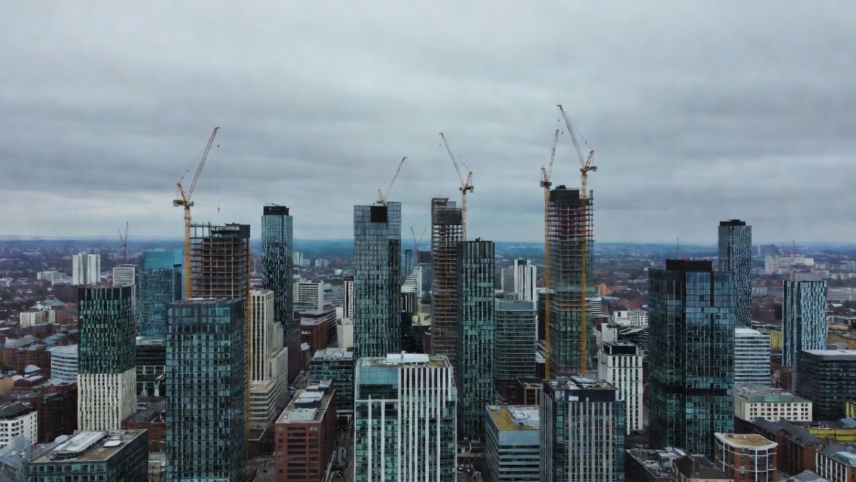 Greater Manchester skyline with new housing developments