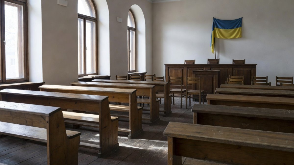 Courtroom interior, Kyiv, Ukraine