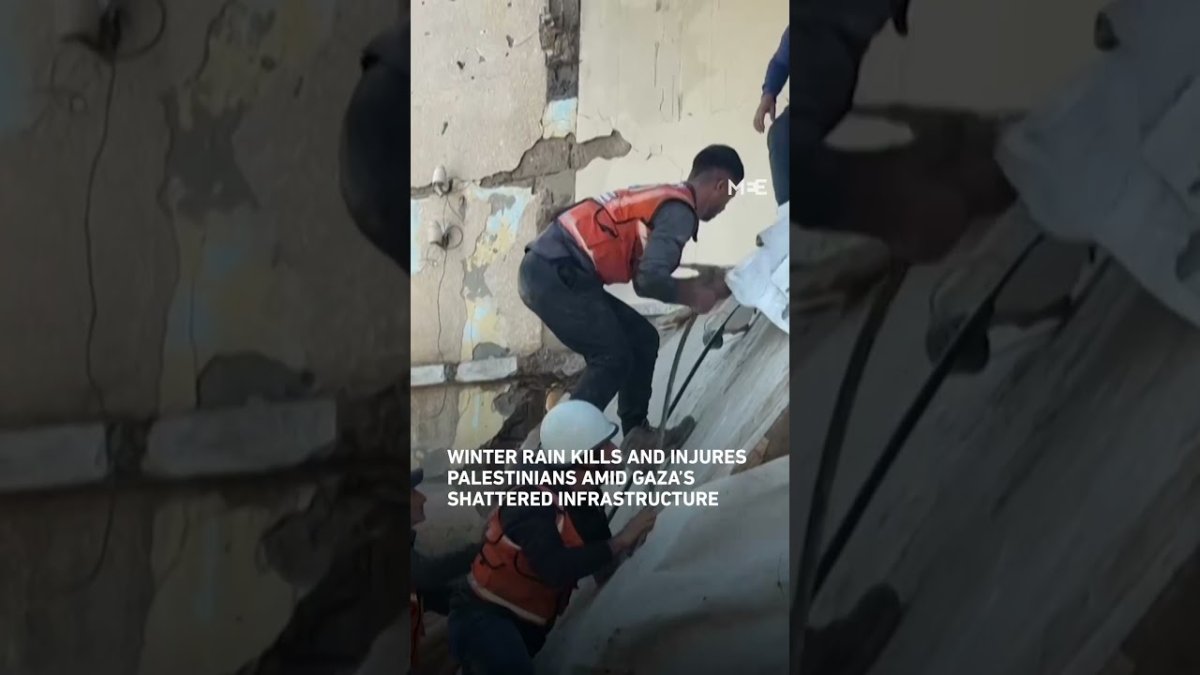 Gaza Winter Rains Kill Woman as War-Damaged Buildings Collapse in Sheikh Radwan