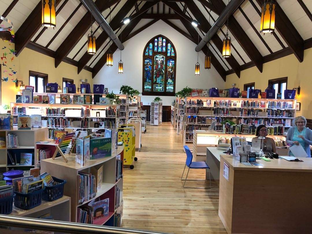 Patrons inside a rural Nova Scotia community library