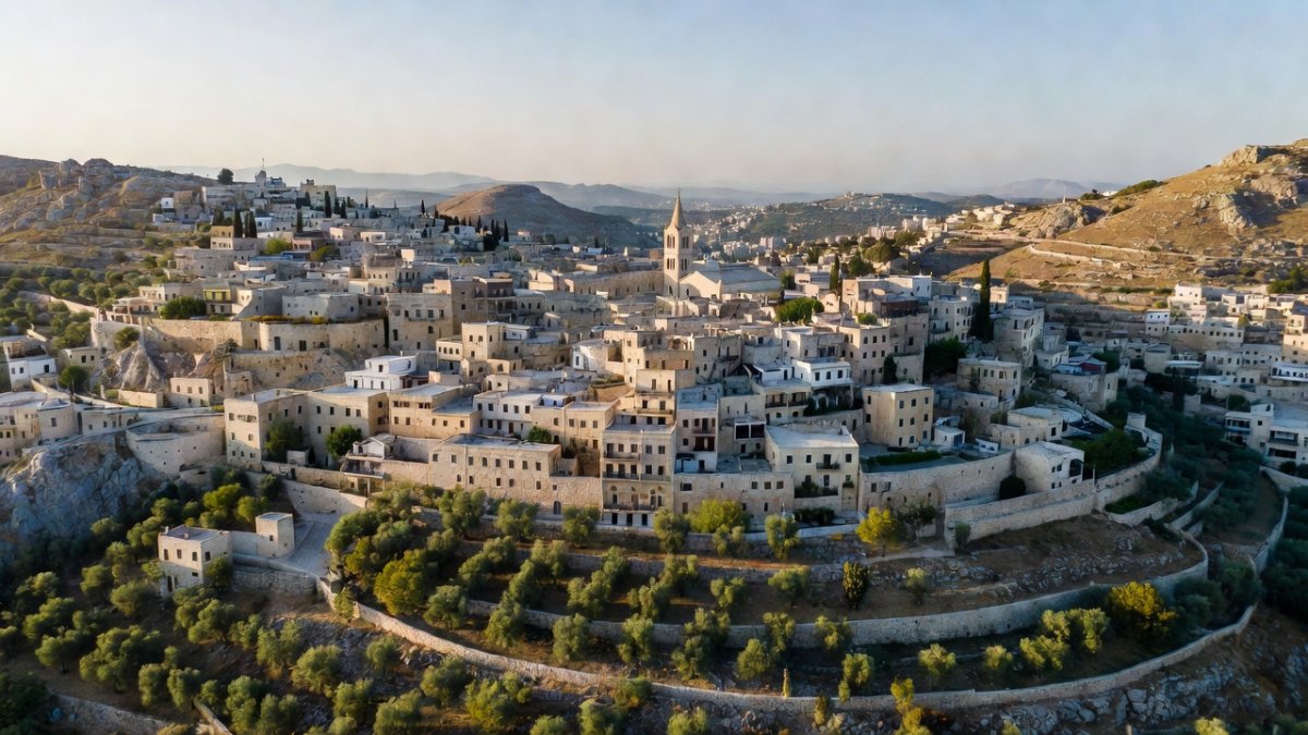Palestinian Christian community gathering in Bethlehem