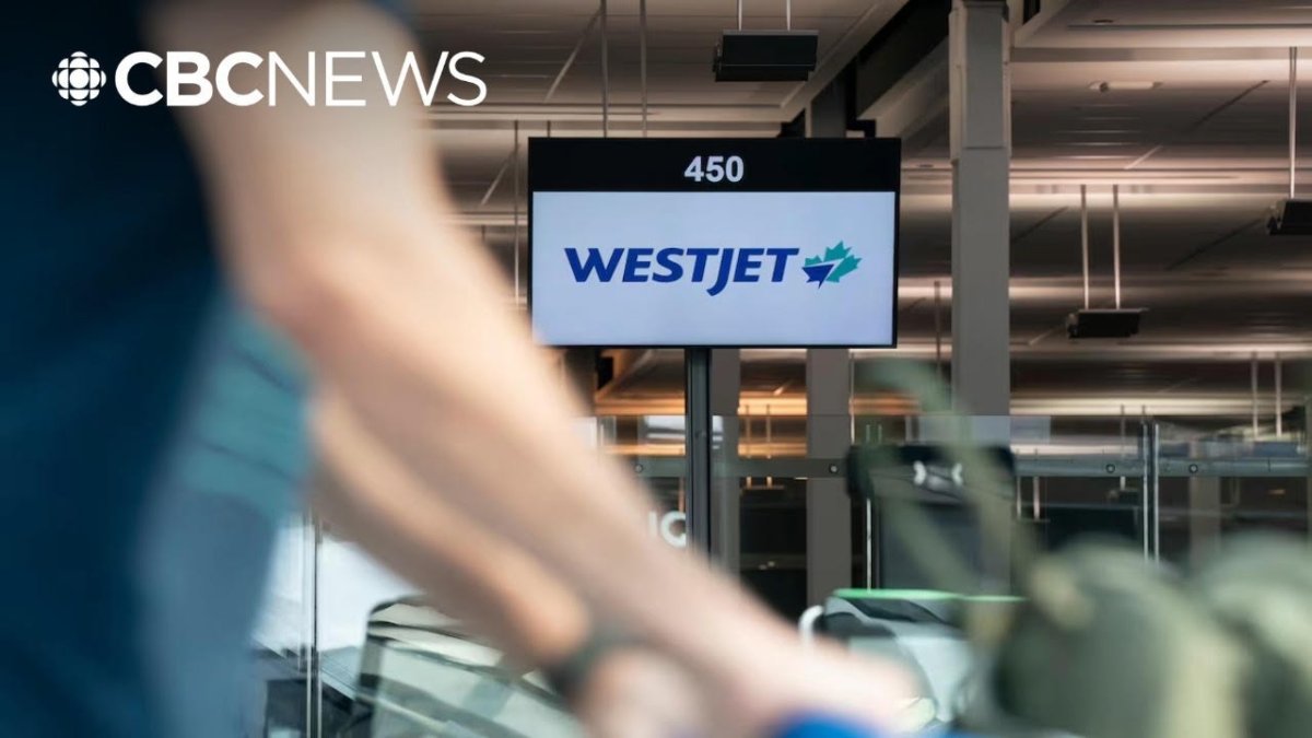 WestJet 737 aircraft parked on the tarmac ahead of a possible flight attendant strike