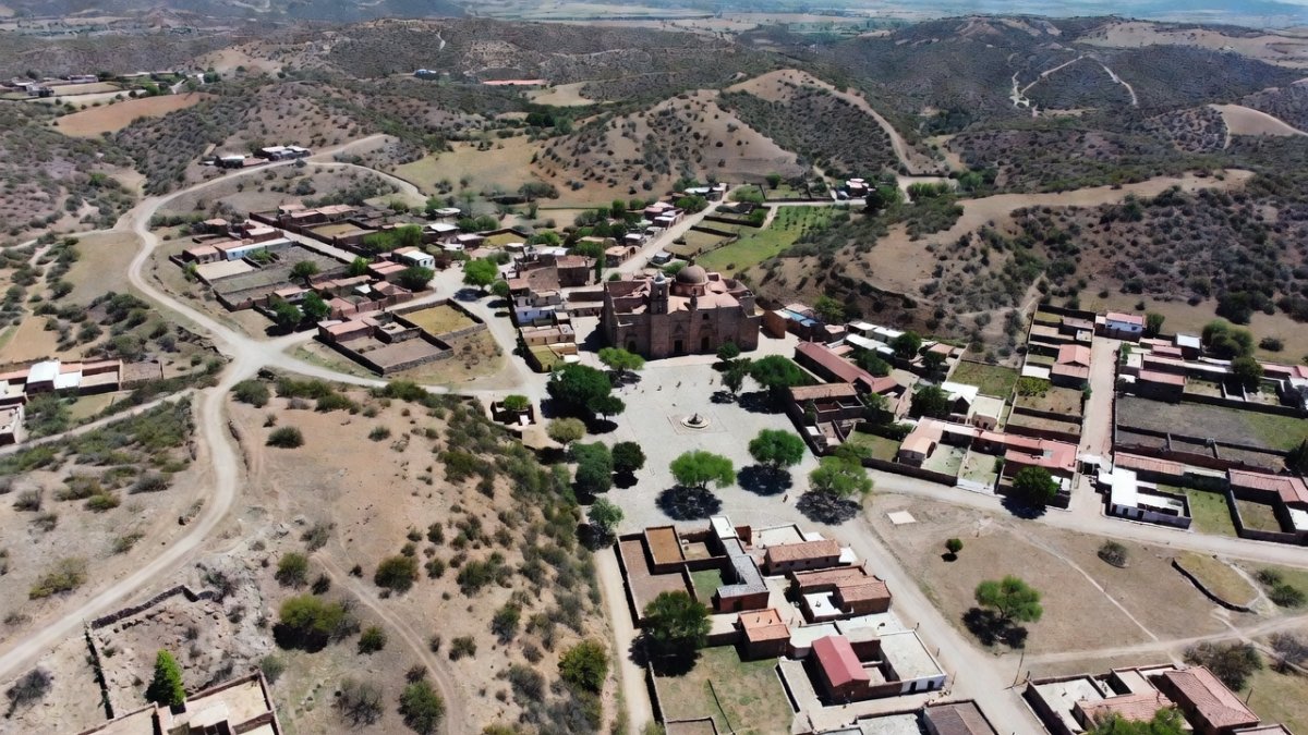 Aerial landscape view of the Zacatecas region in Mexico