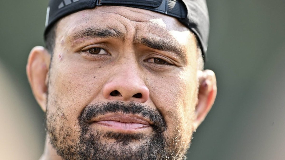 All Blacks captain Ardie Savea addresses the media in Cape Town